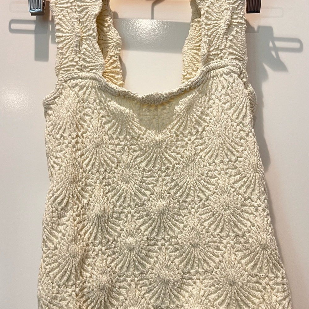 Free people Dupe Cream Textured Tank Top